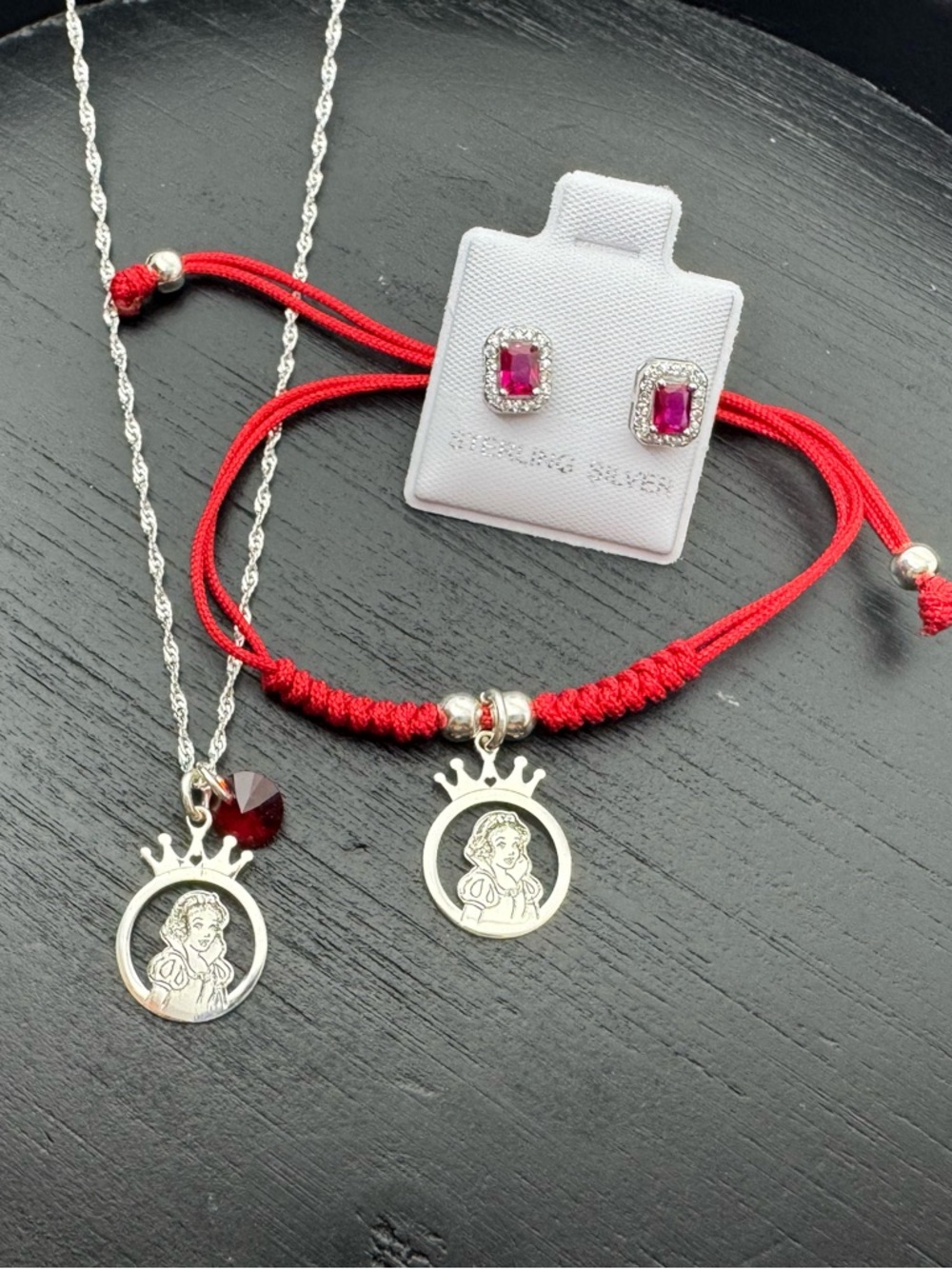 Silver 935 necklace, earrings and bracelet